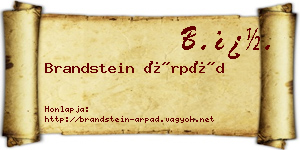 Brandstein Árpád névjegykártya